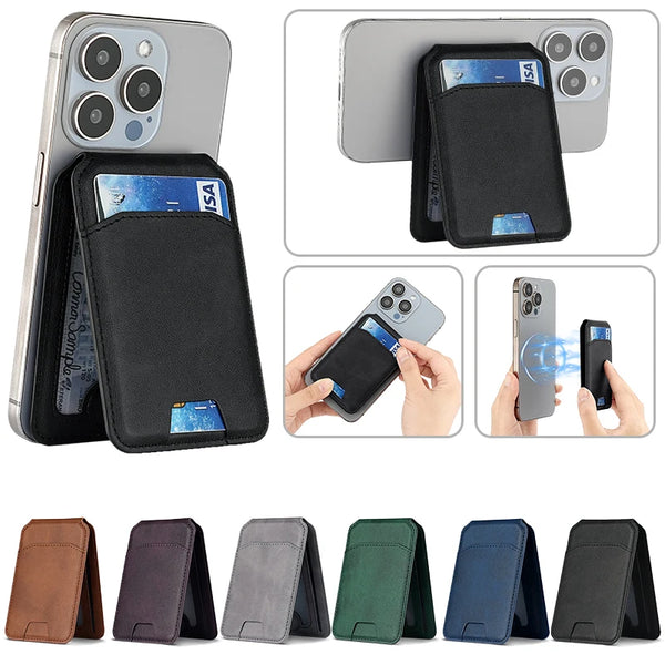 Magnetic Leather Phone Wallet